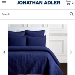 Jonathan Adler navy blue shams 2 Never Used